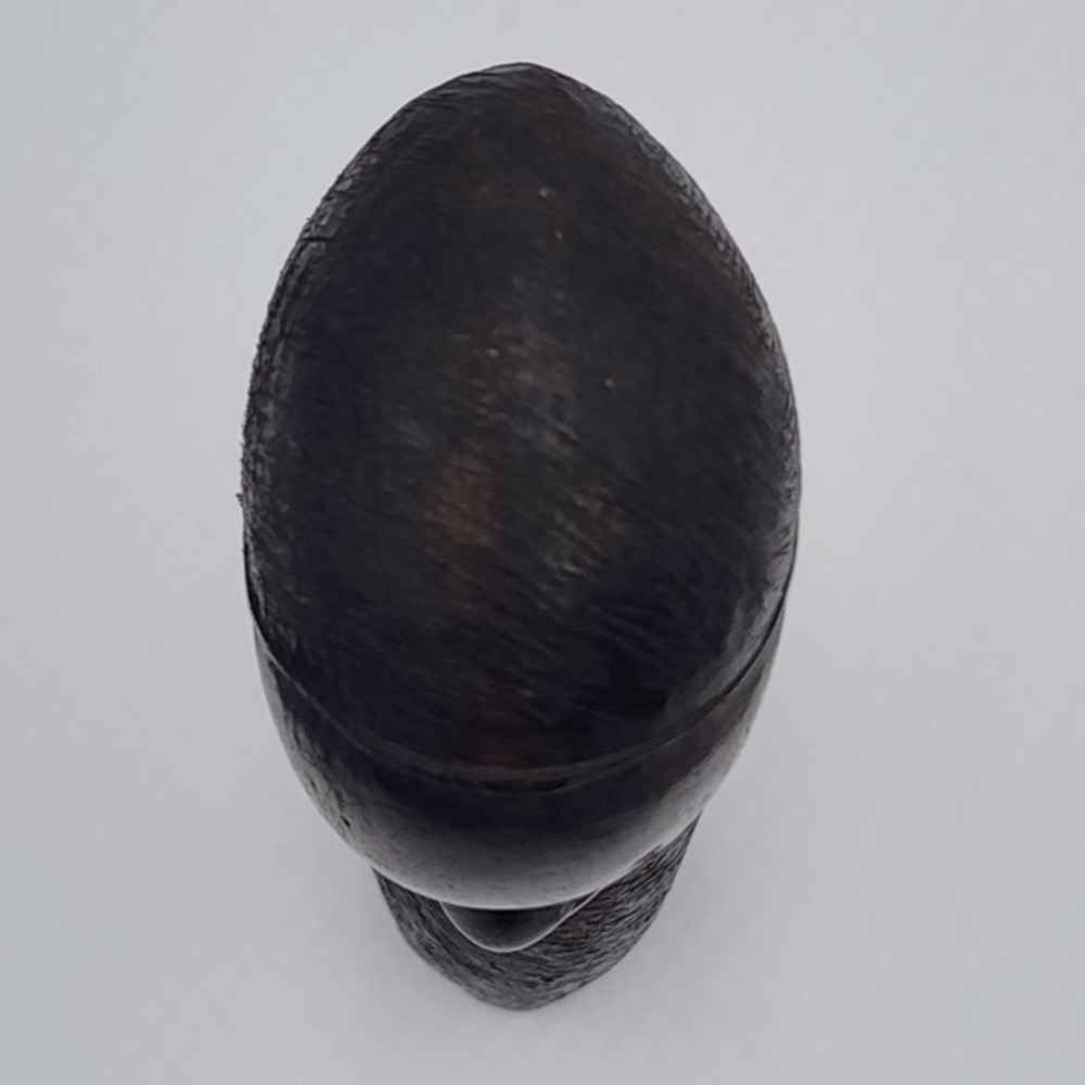 Vintage African Hand Carved Ebony Wood Female Bust Elongated Head Figurine 9" - Picture 5 of 11
